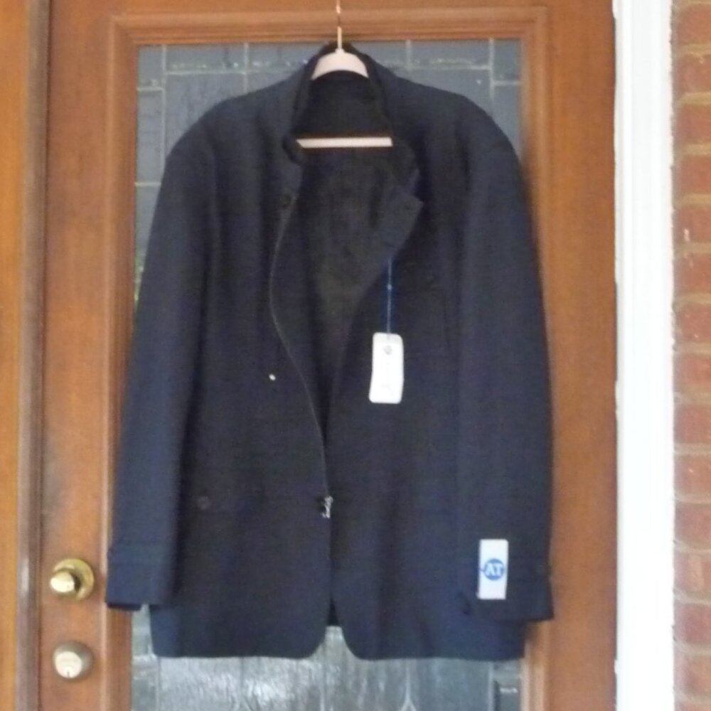 BLACK UTILITY CARGO COAT LONG JACKET 52R - Picture 2 of 13